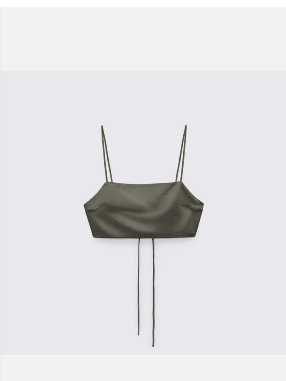Olive Green Spaghetti Strap Crop Top